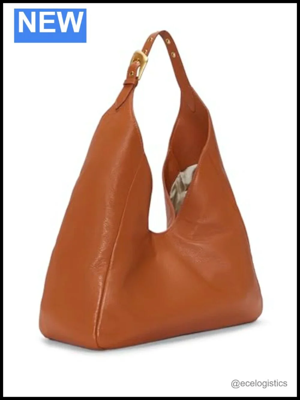 Hobo Bag Genuine Leather Magnetic Closure Shoulder Handbag